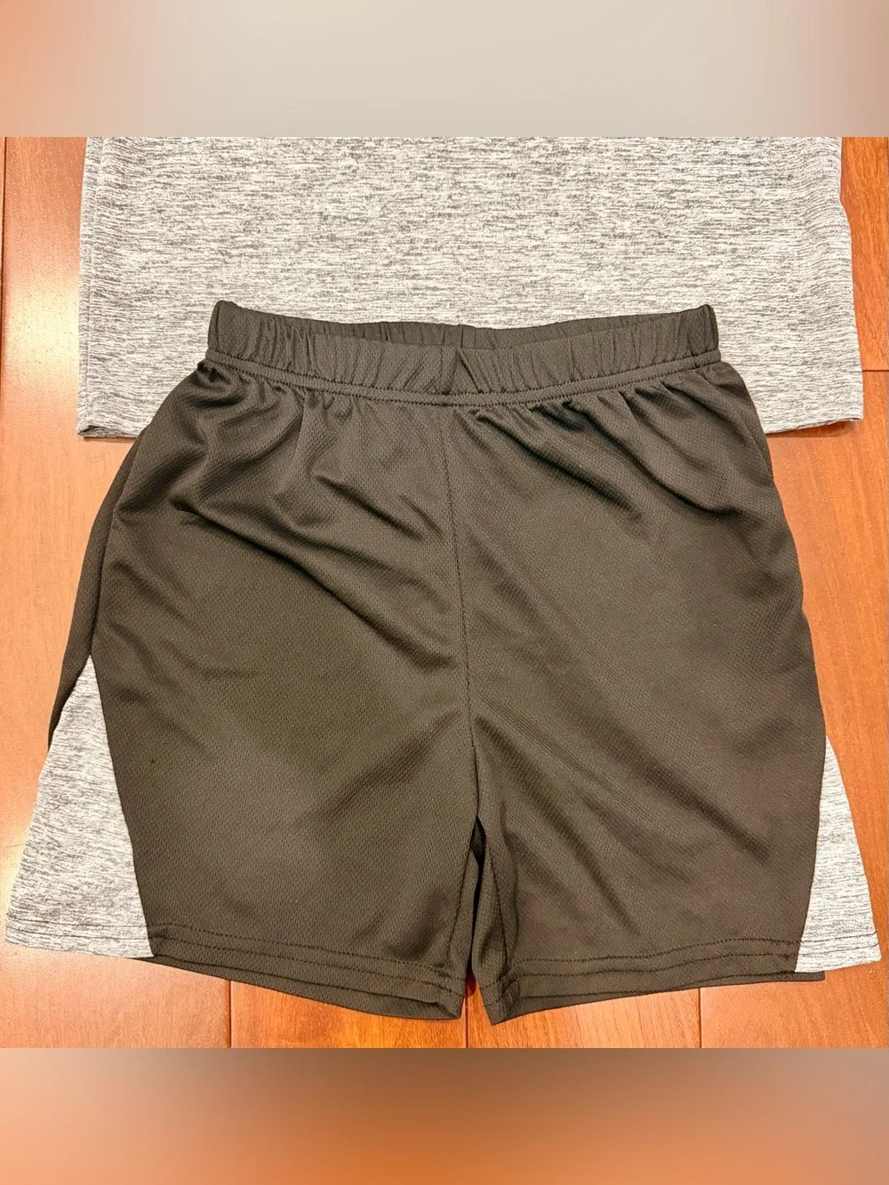 SHEIN Black Active Shorts with Side Gray Panels